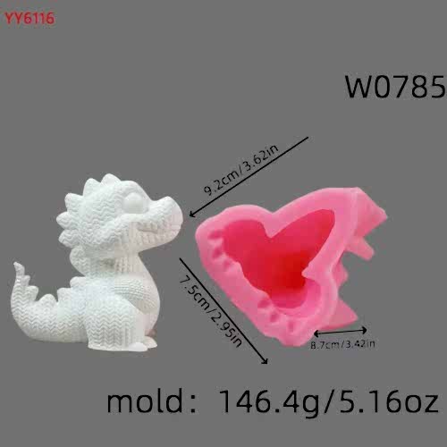 YY6116 Sevimli Dinazor Biblo Mum Silikon Kalıp